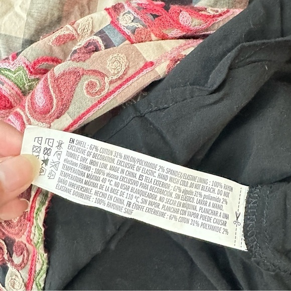 NEW English Factory Multi Plaid Over the Shoulder Mini Dress Embroidered Sz S - Picture 9 of 9